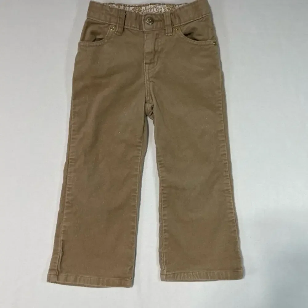 Corduroy Pants Girls Size 4T tan khaki gold